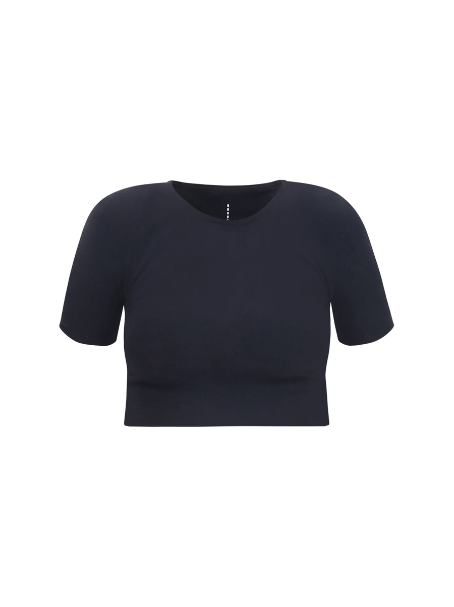 Seamless Fitted Sports T-Shirt Black Polyamide; Elastane T-shirts