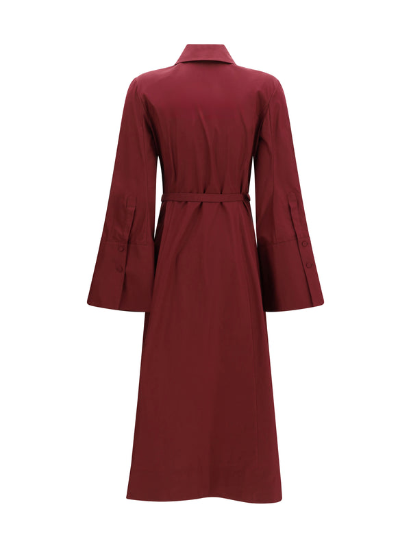 Maxi Shirtdress Carmina Bordeaux Cotton Dress