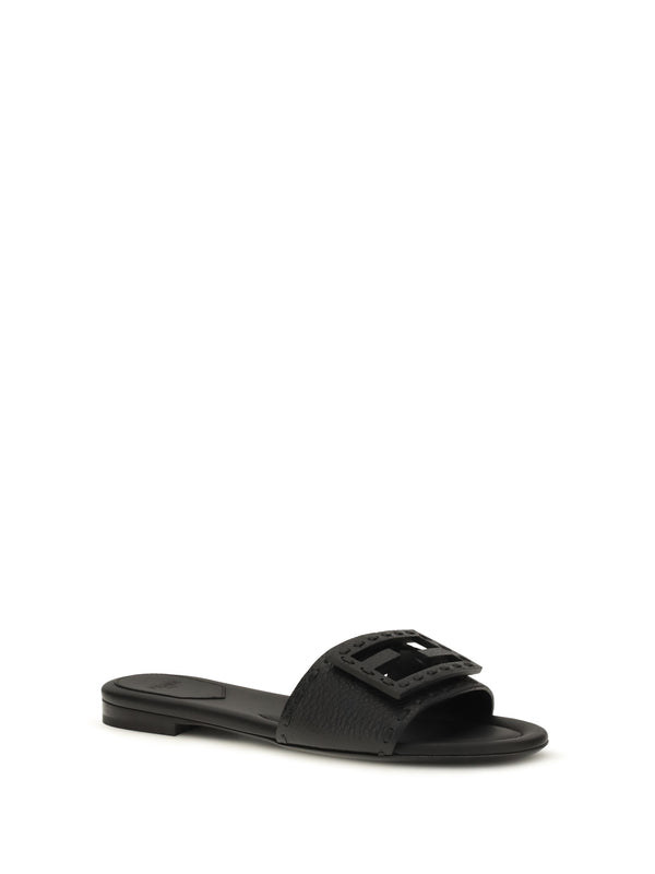 Sandals Baguette Calfskin Black Calf Leather