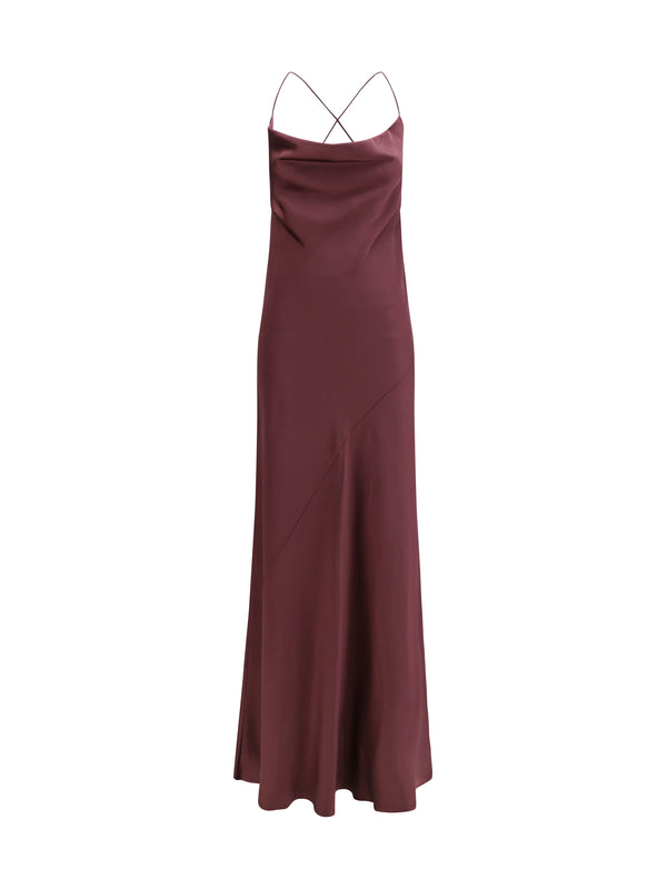 Pinko 91% acrylic dress in burgundy