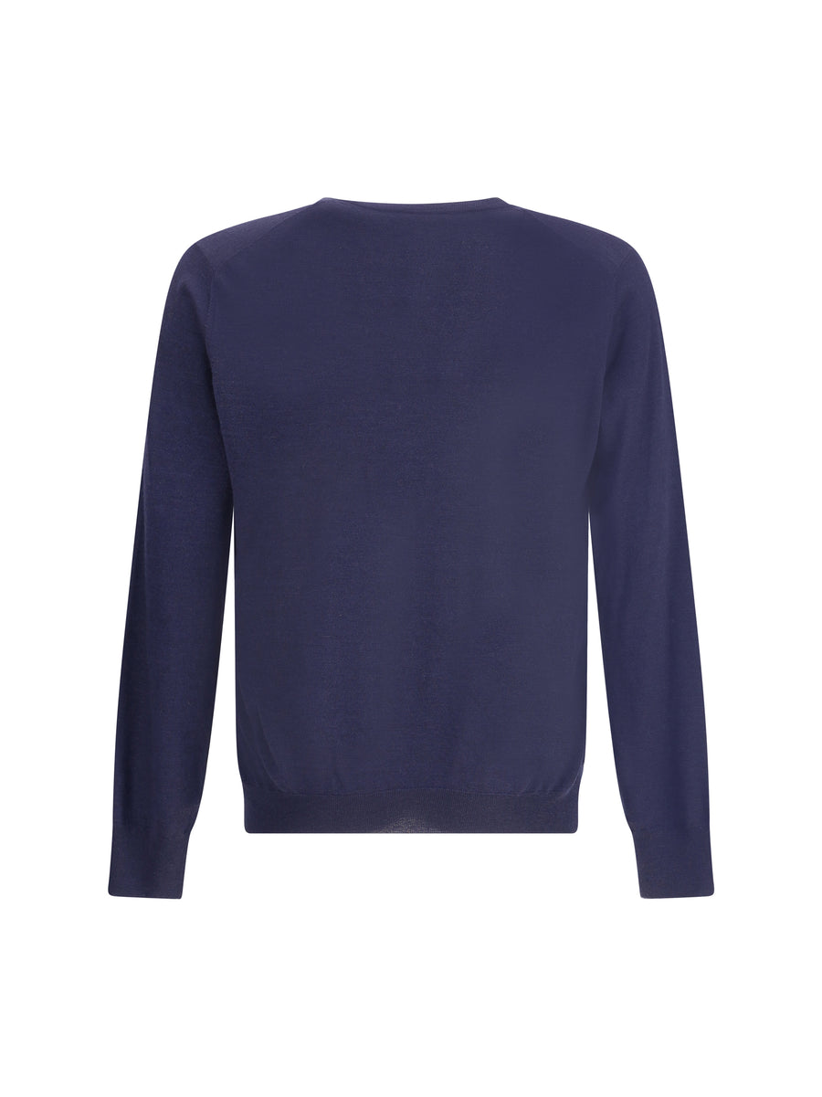 Sweater Ultrafine Virgin Wool Navy-Dark Grey Navy/dark