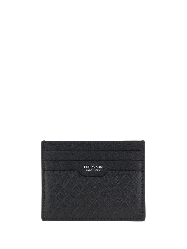 Card Holder Black Leather Calf Umbrellas