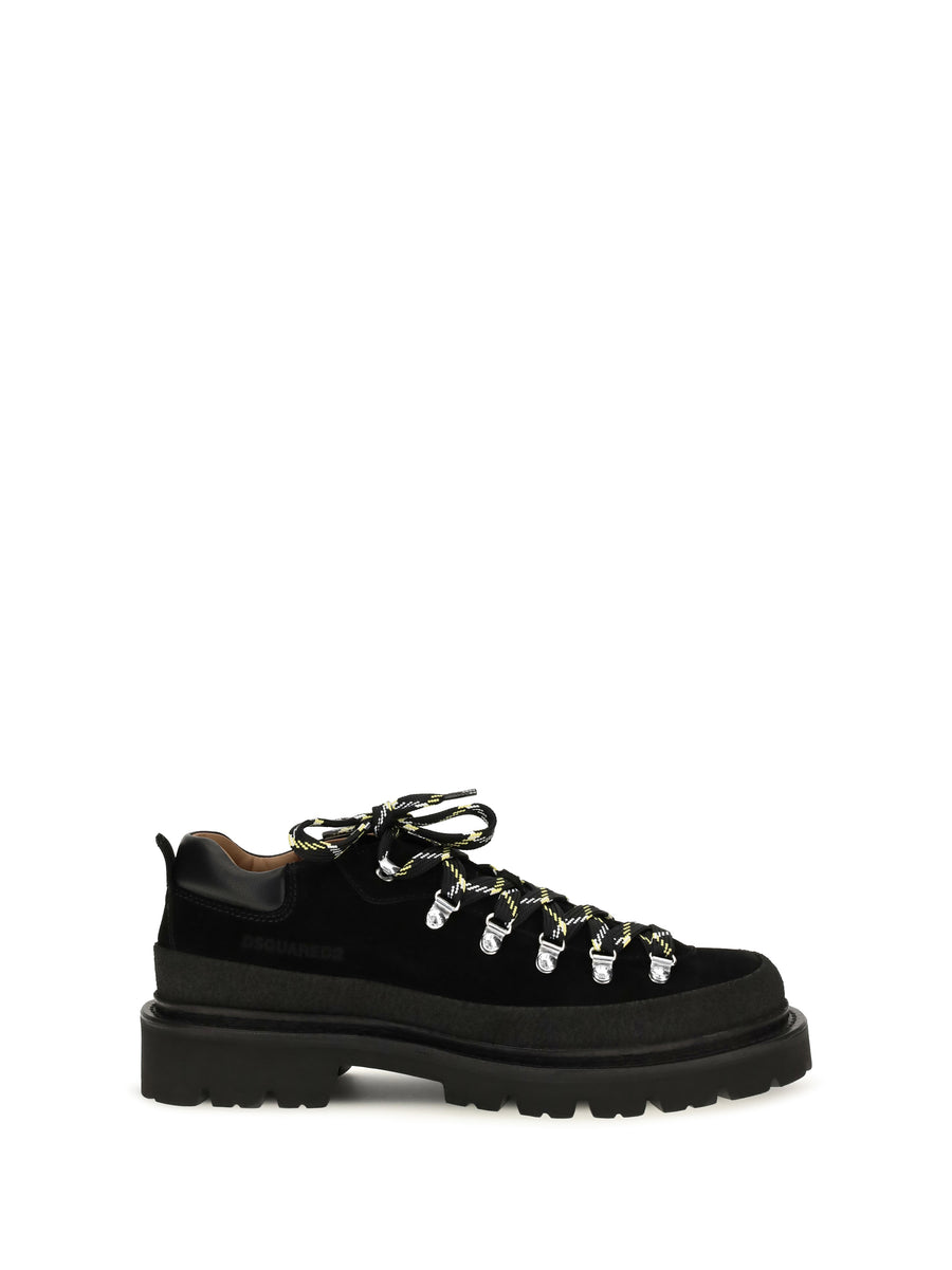 Suede Lace-Up Sneakers Nero Lace Up