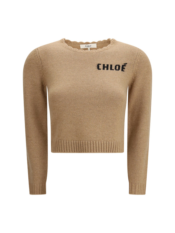 Chloé 71% Wool; 29% Cashmere sweater in brown