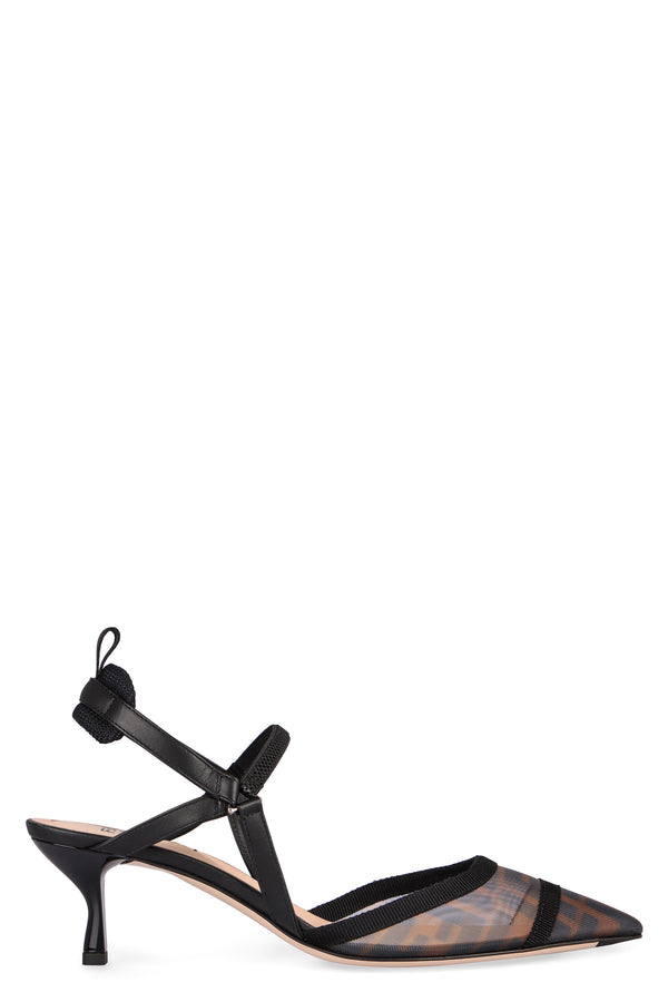 Pointy-Toe Slingback Colibrì Lite Brown Polyamide; Lamb Leather Shoe