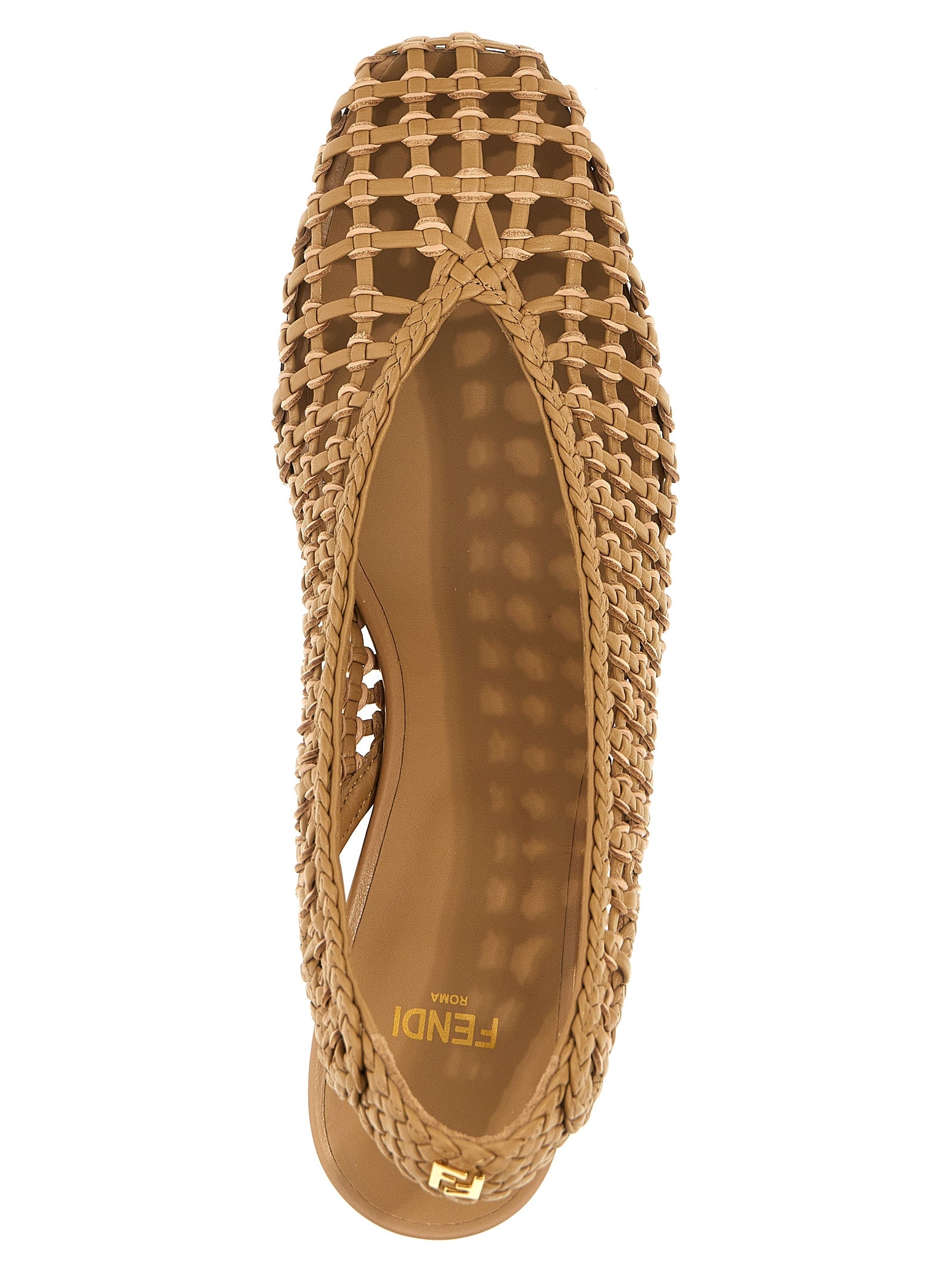 Braided slingback Brown Calfskin Leather (bos Taurus) Pumps