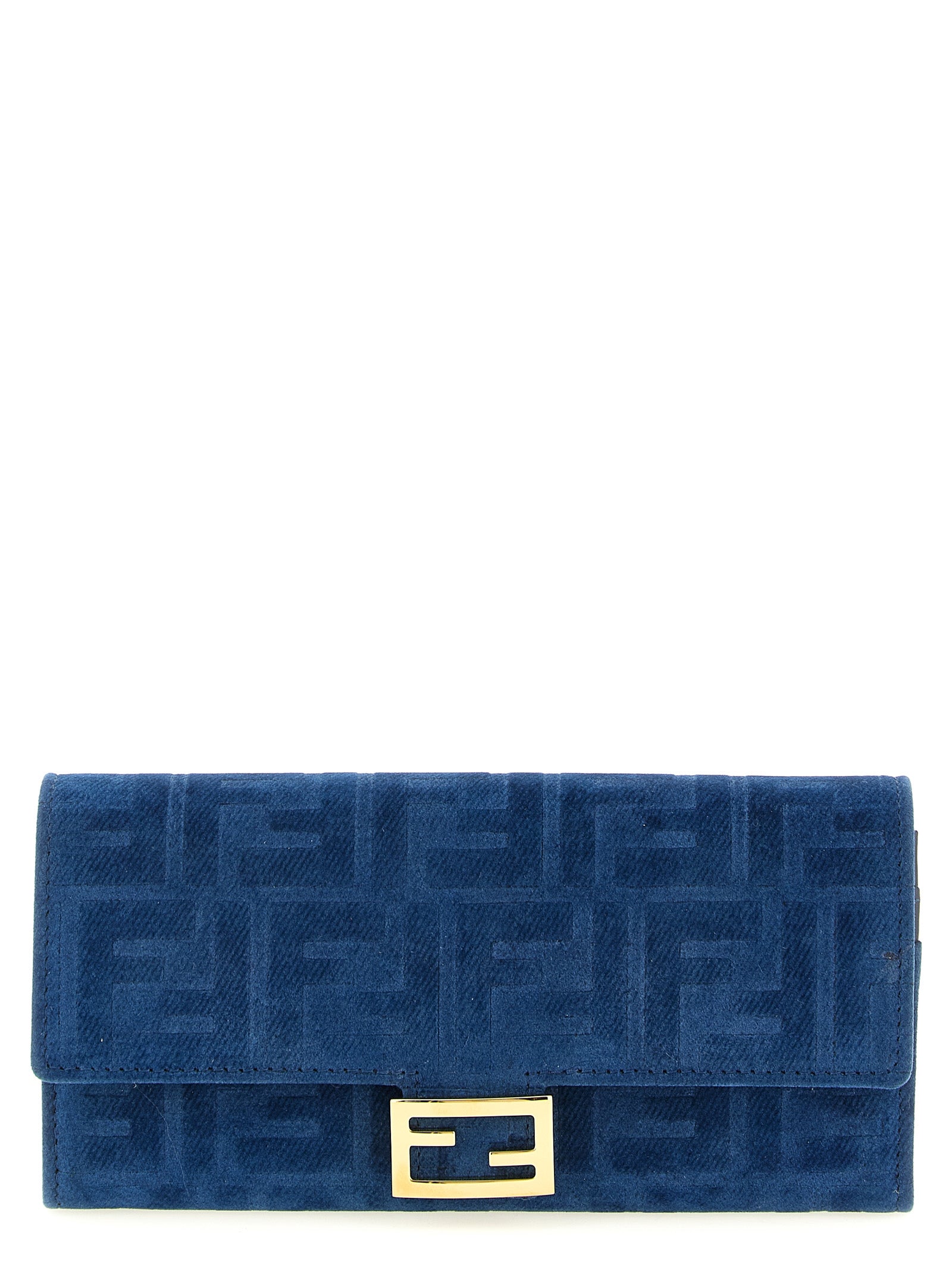 Continental Baguette wallet on chain Blue Cotton Viscose Wallets, Card Holders