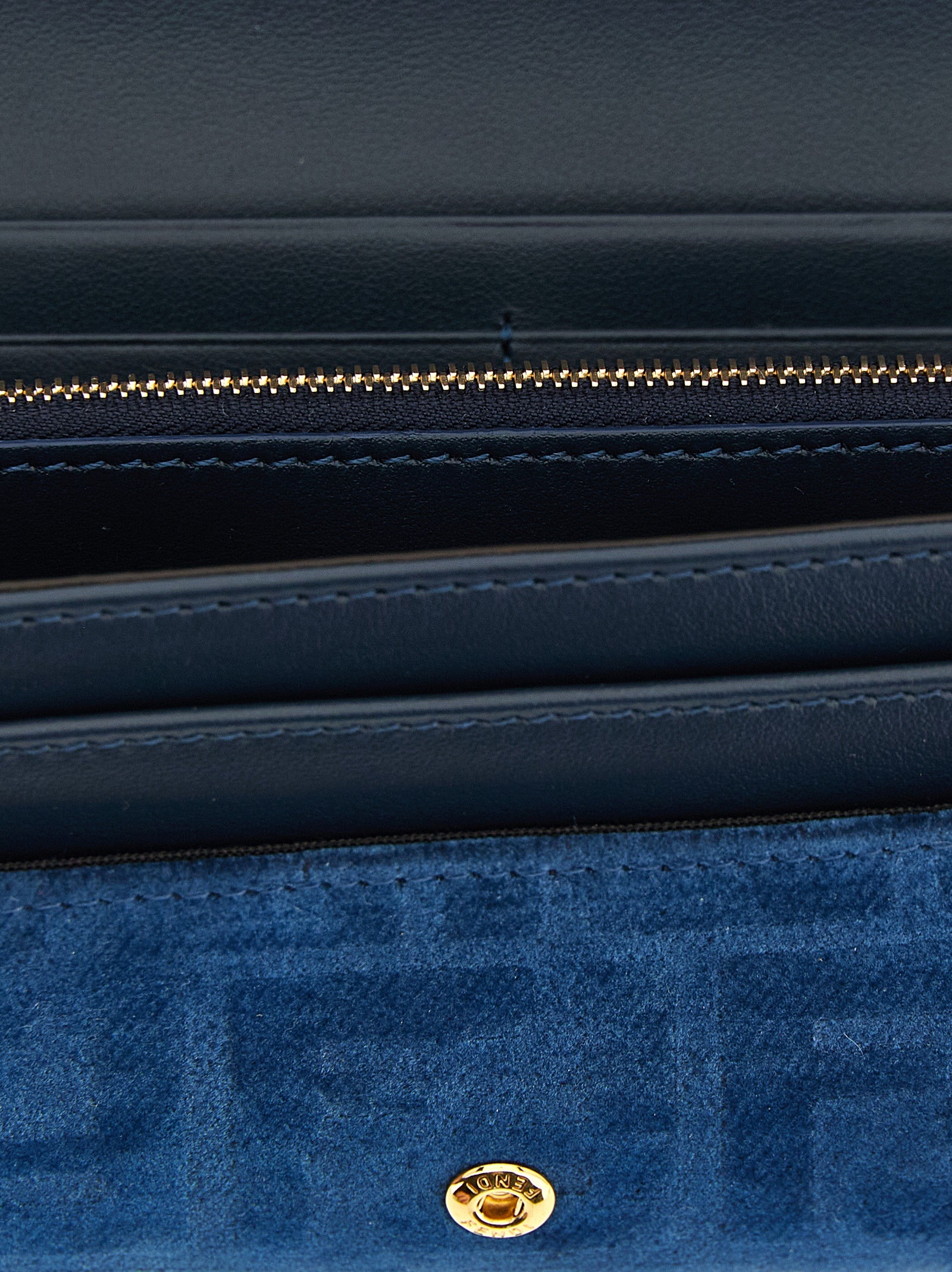 Continental Baguette wallet on chain Blue Cotton Viscose Wallets, Card Holders