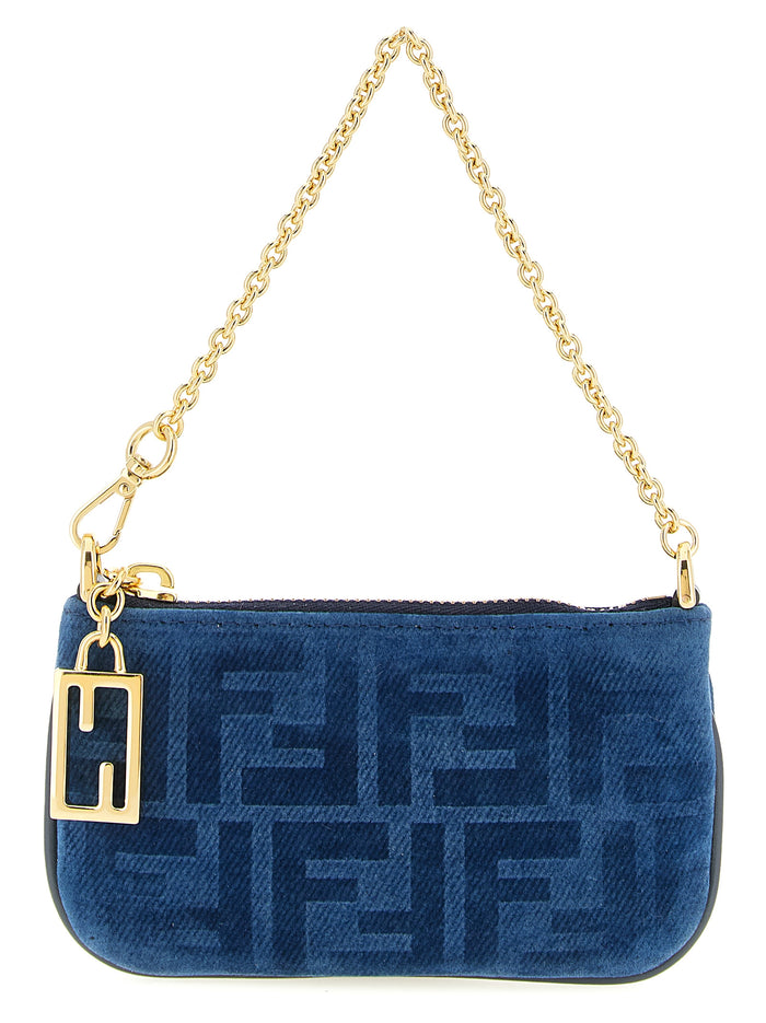 Ff Mini Denim Pouch Blue Cotton Viscose Bag Accessories