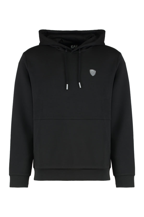 Hooded Sweatshirt Technical Fabric Black Polyester Jumpers
