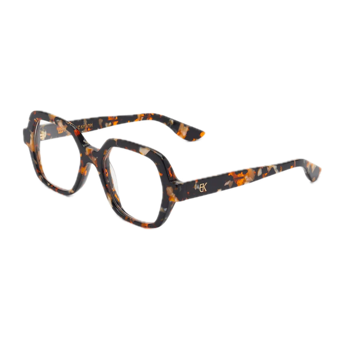 Emmanuelle Khanh Equinox 55 Nero-Noir Orange Multicolore Acetate Occhiali Da Vista