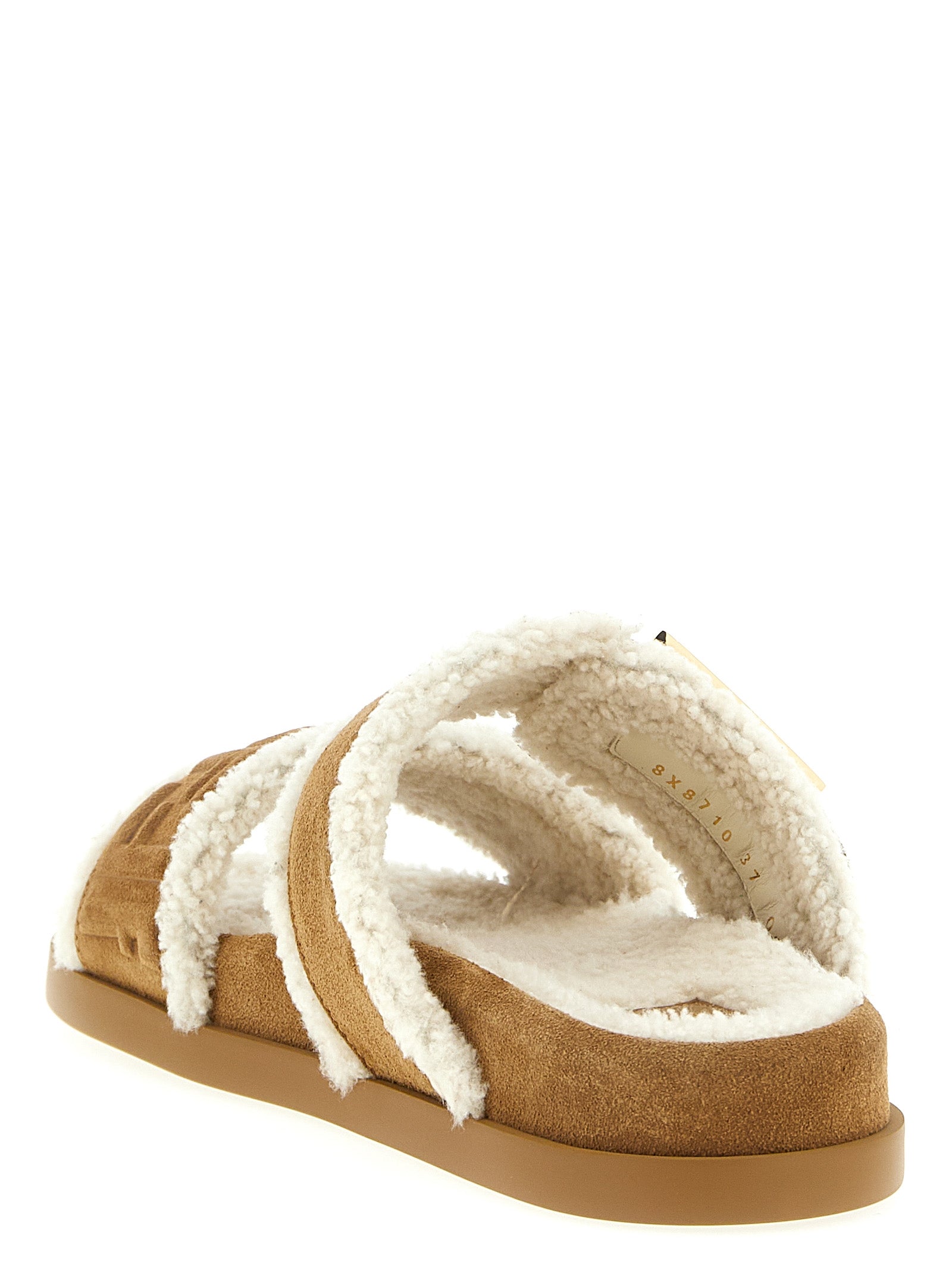 Fendi Feel sandals Beige Calfskin Leather (bos Taurus)
