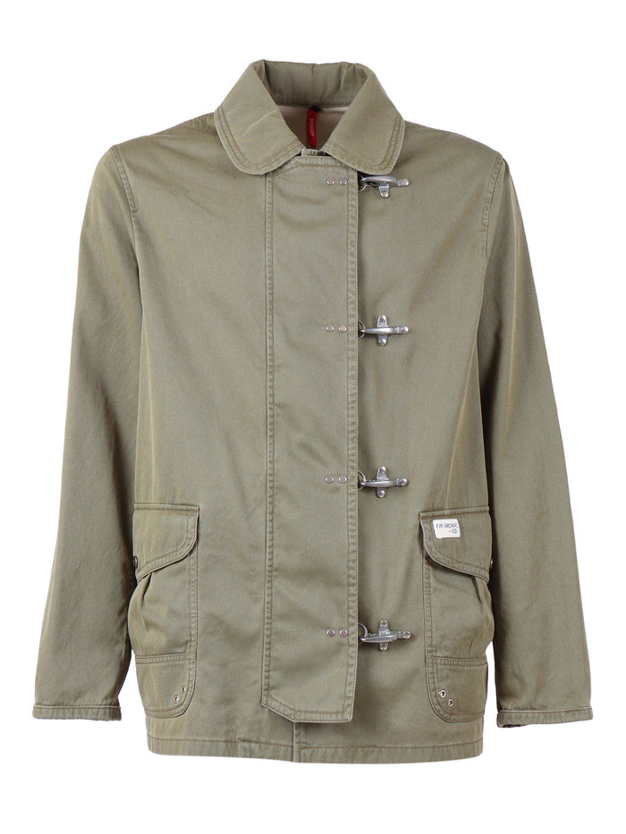 4 GANCI ARCHIVE CABAN COAT Green Cotton Jacket