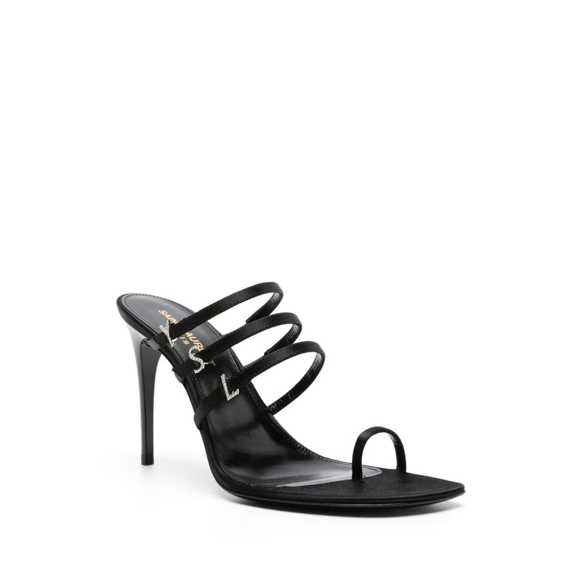 Jerry 95 Satin Sandals Black Silk