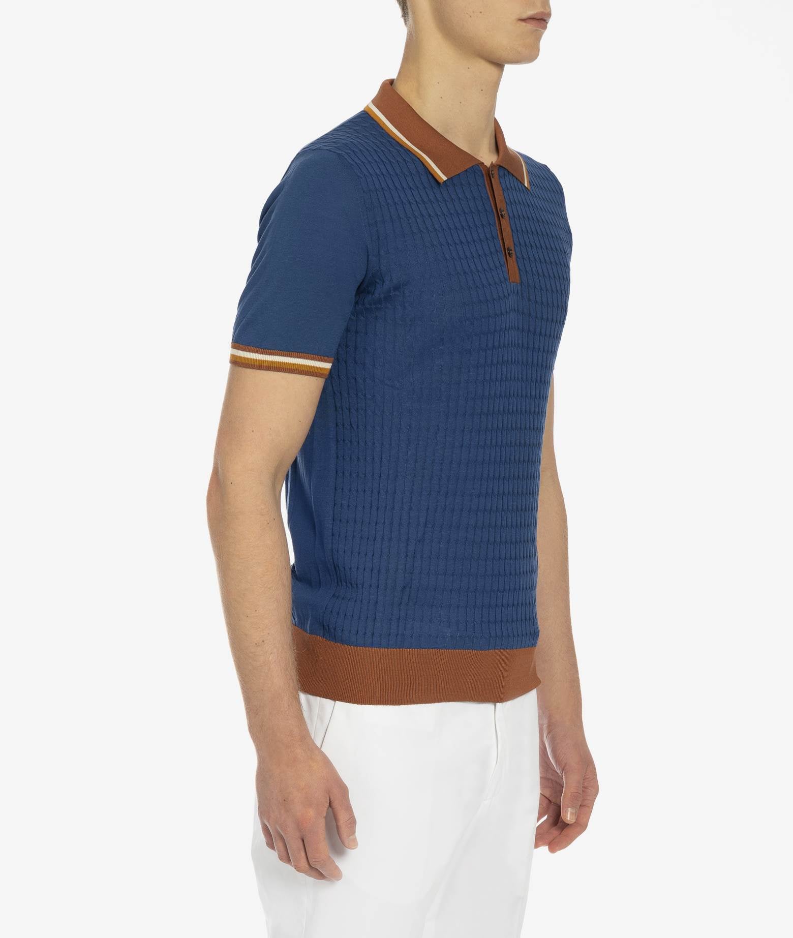Silk Polo Positano Midnightblue Light Knitwear