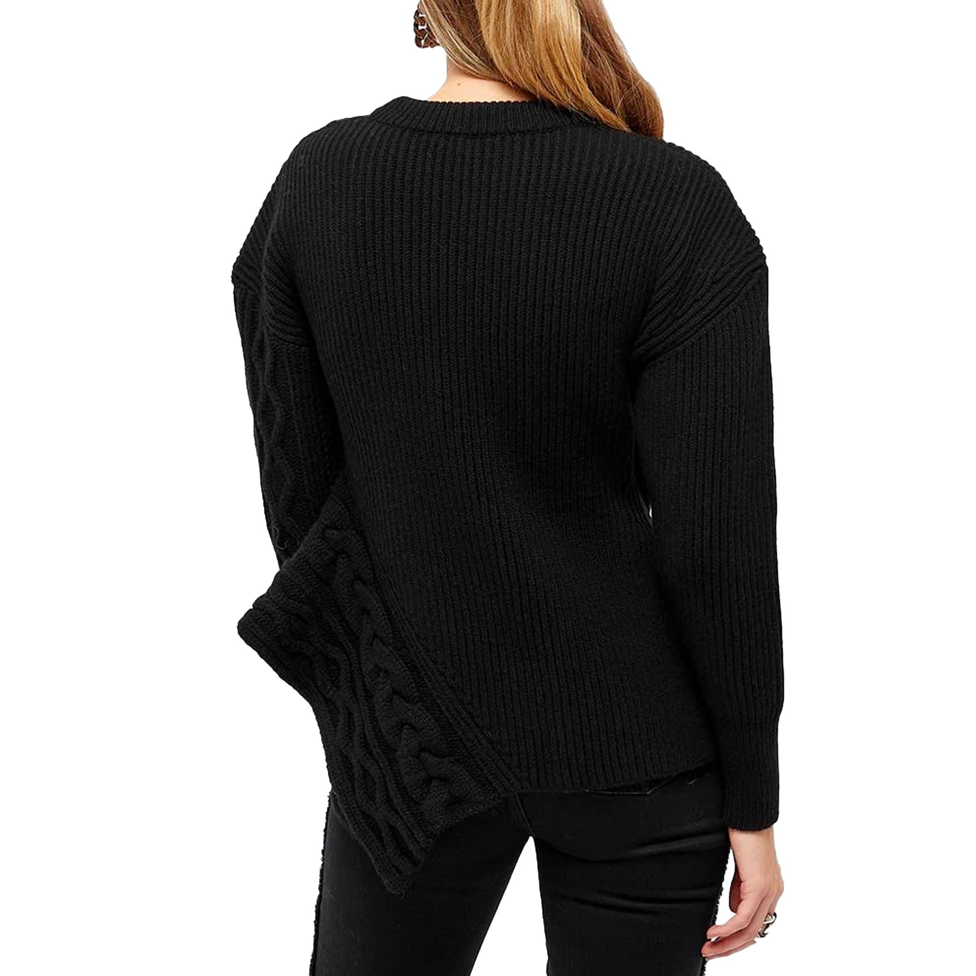 Alexander Mcqueen Asymmetric Wool Jumper Black