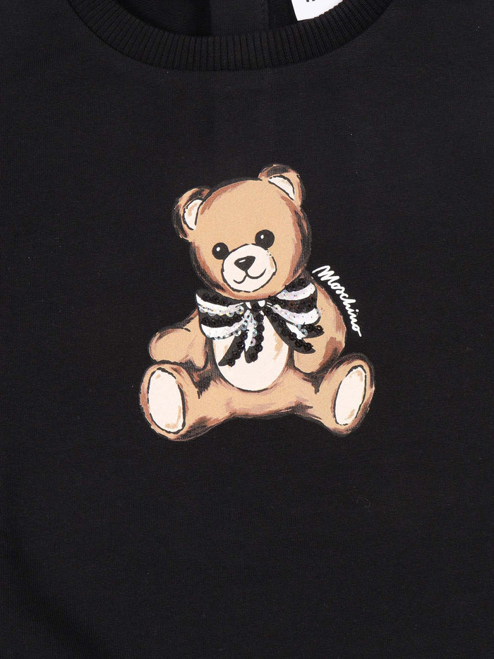 Long Sleeved Dress Black Cotton Elastane