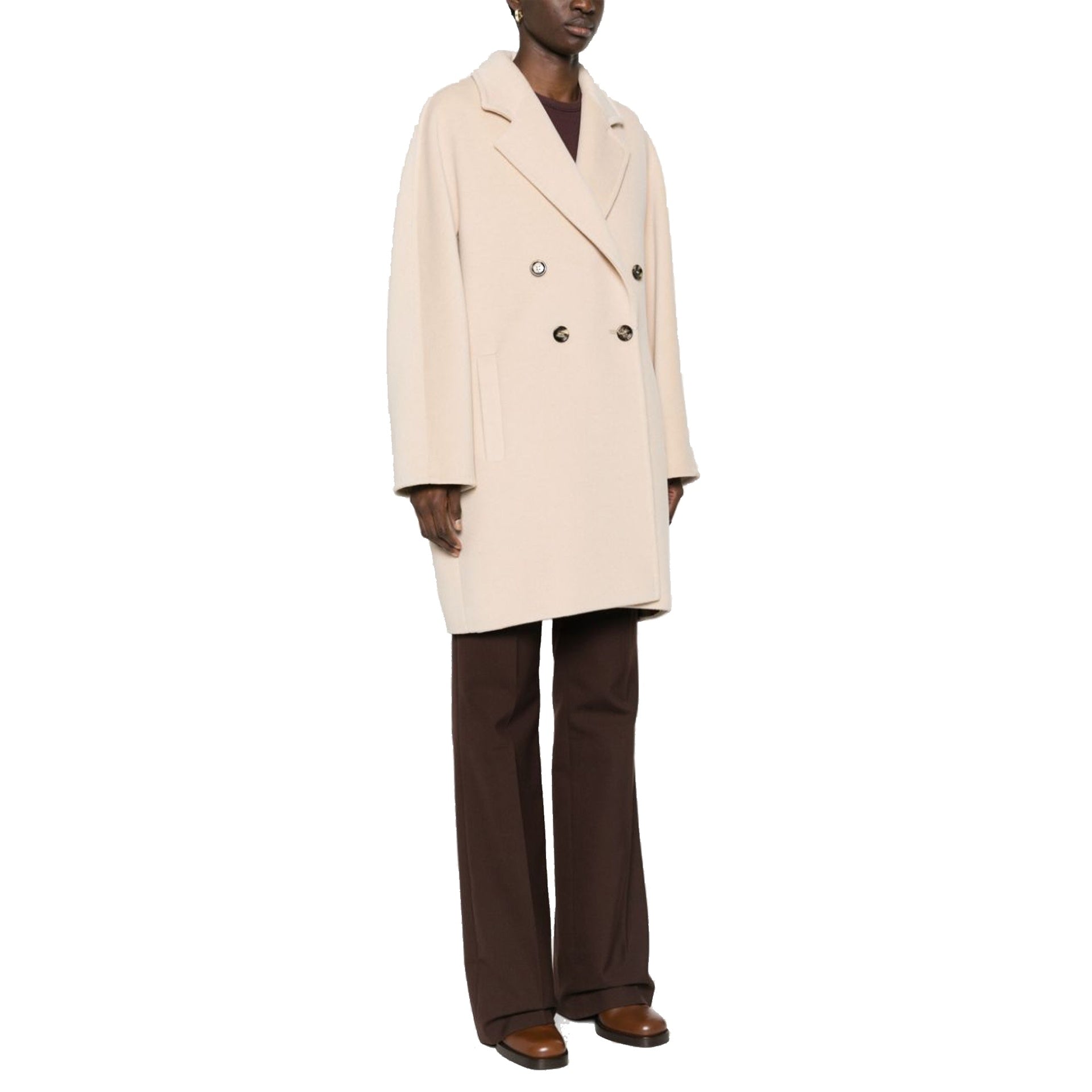 Pila Wool And Cashmere Coat Beige
