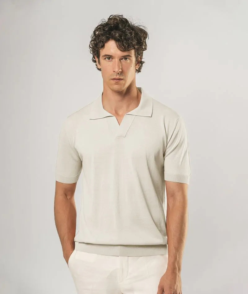 Silk Polo Tulum Black Basic Light Kintwear
