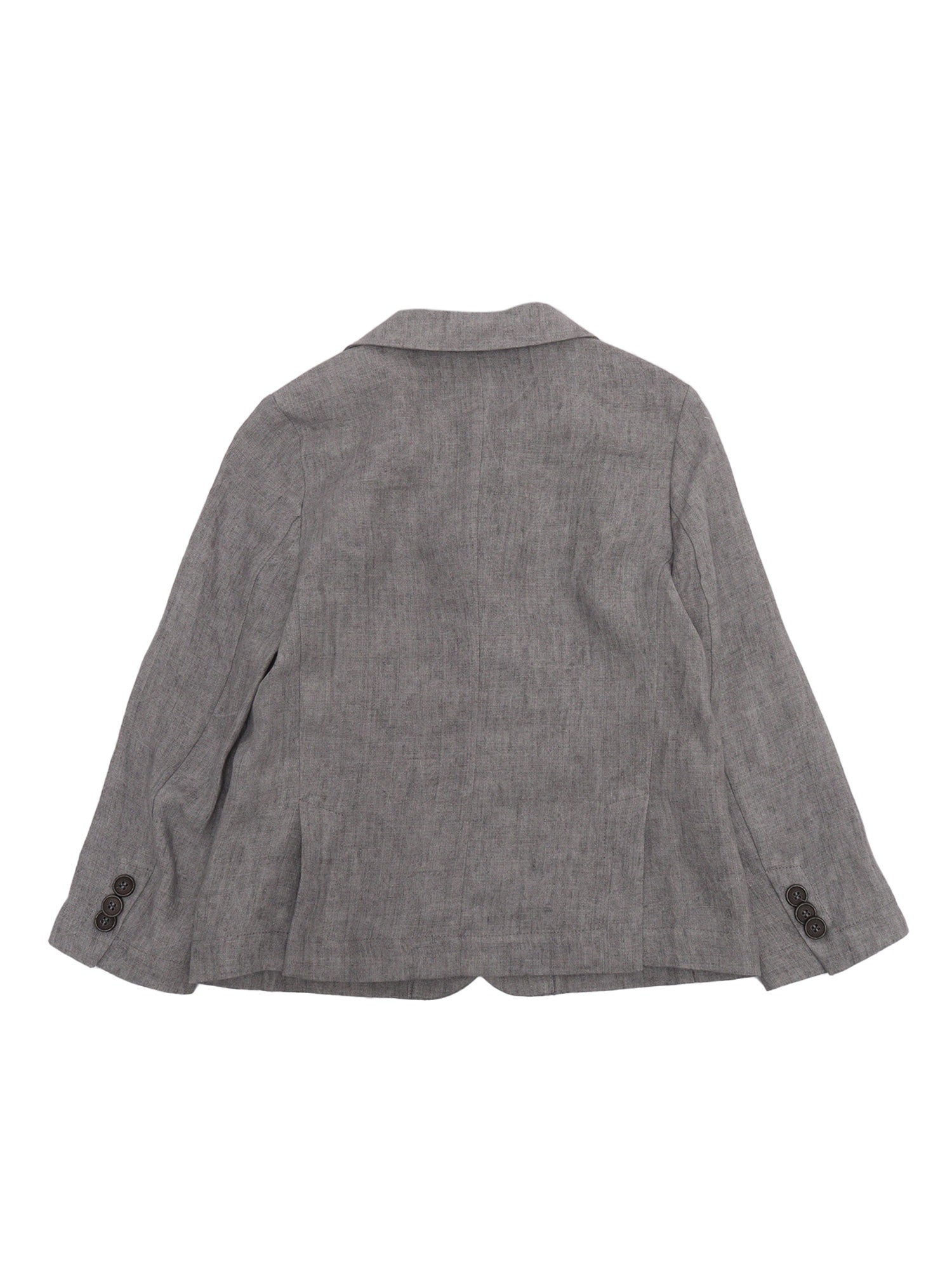 Rock-Colored Blazer Grey Linen Pockets Lining Cotton Jacket