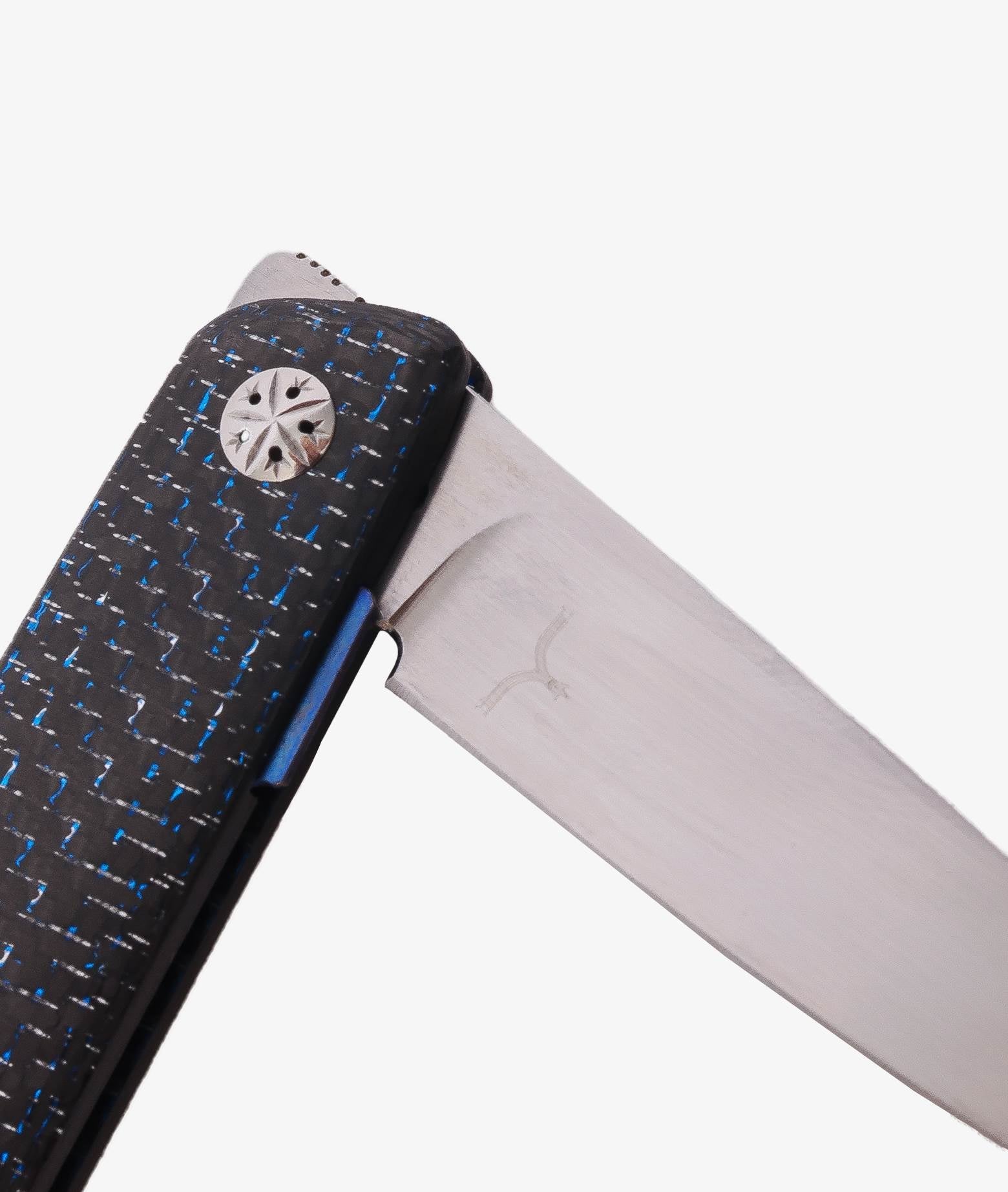 Carbon Fiber Knife Blue Collectors Knives