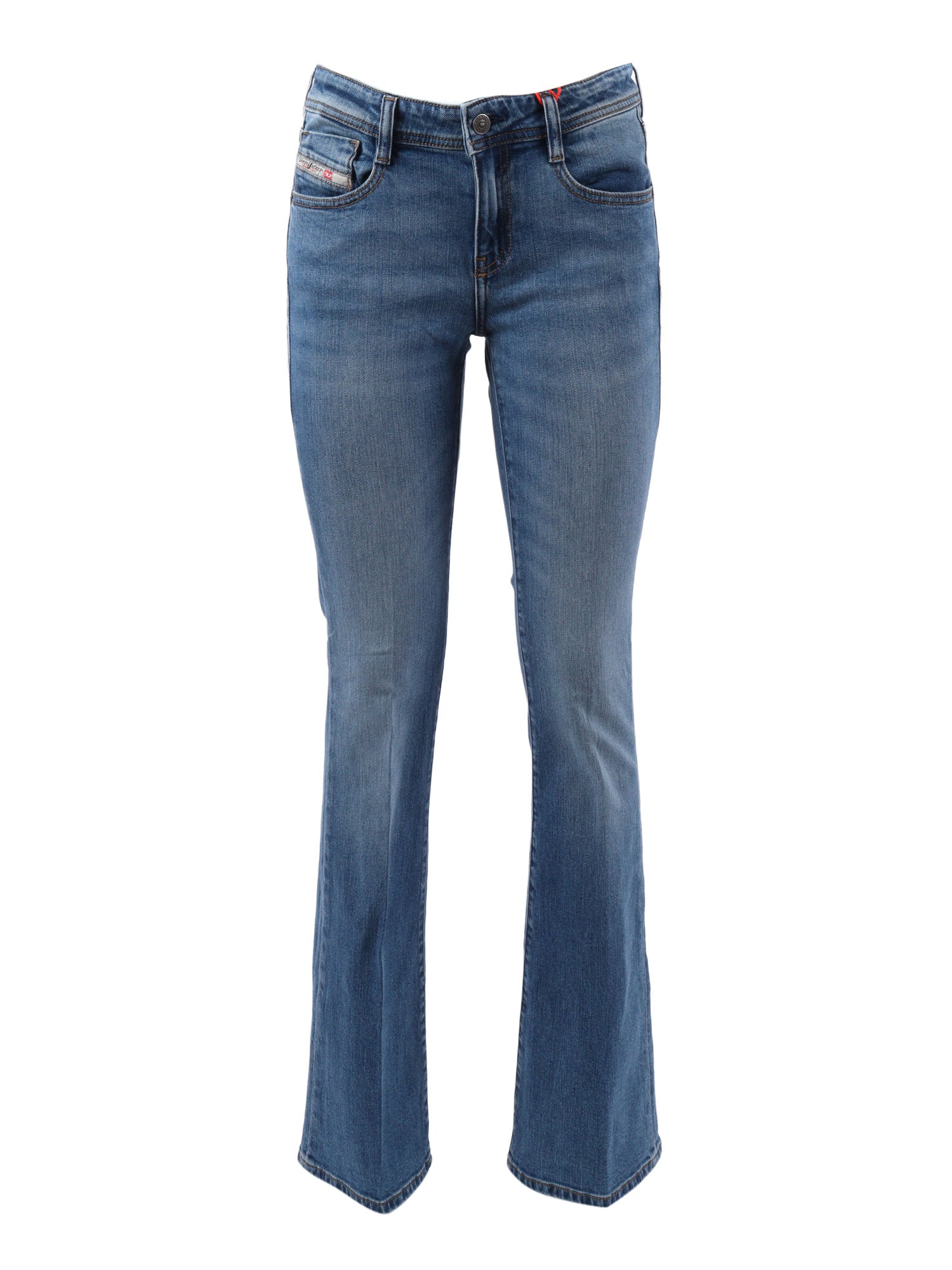 5 pockets Blue Cotton Elastane Jean