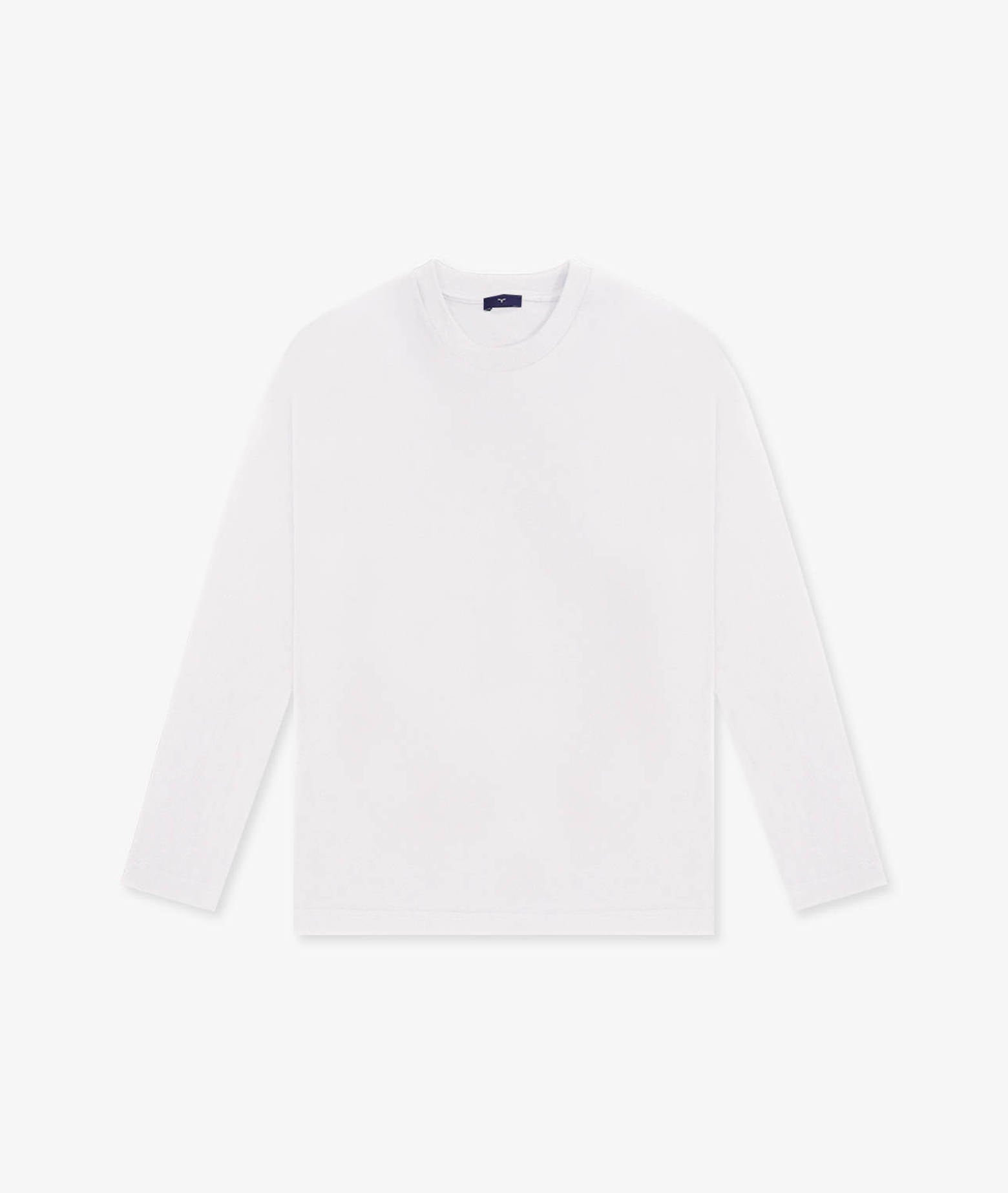 Long-Sleeve Cotton T-Shirt Maratea Black Long Sleeve Round Neck