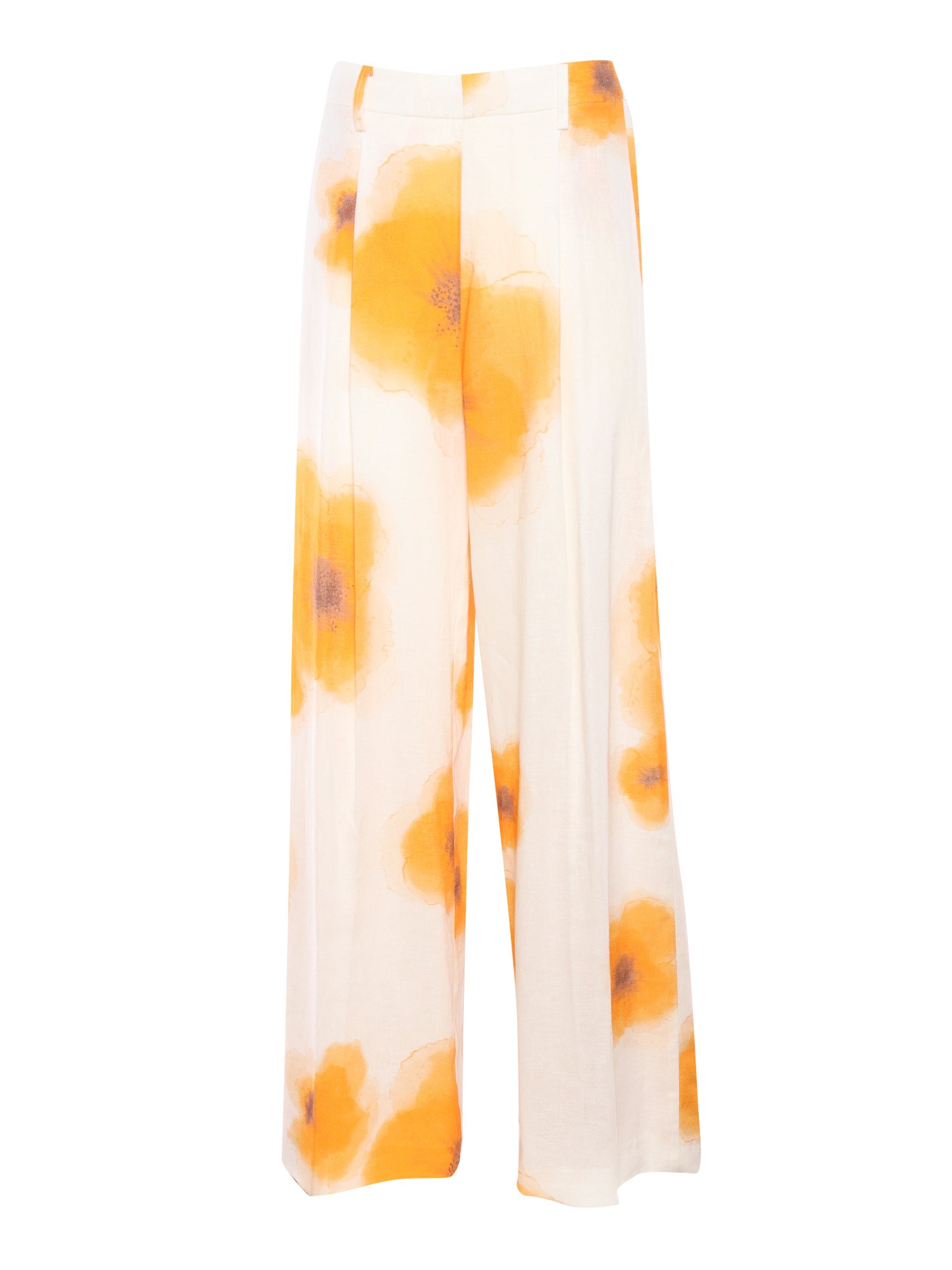Linen and viscose blend trousers Yellow Pant