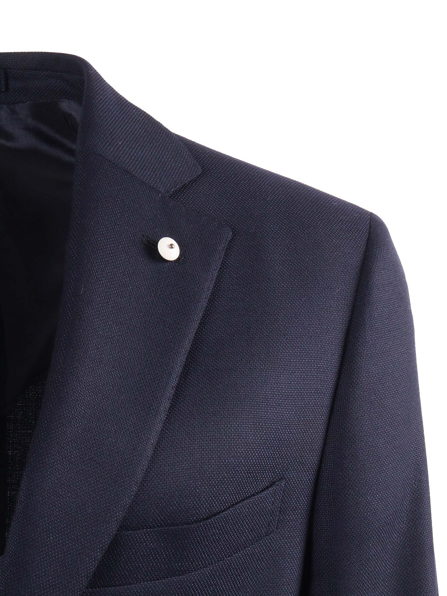 Jacket Blue Virgin Wool Elastane