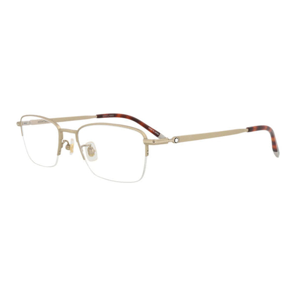 Montblanc Eyeglasses Rectangle Semi Rim, Gold Frame And Clear Demo Lenses Lens Mb0133o003 Sunglasses