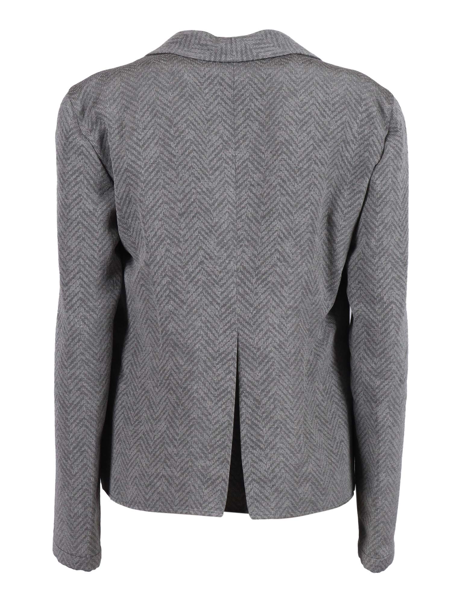 Blazer Grey Viscose Wool Jacket