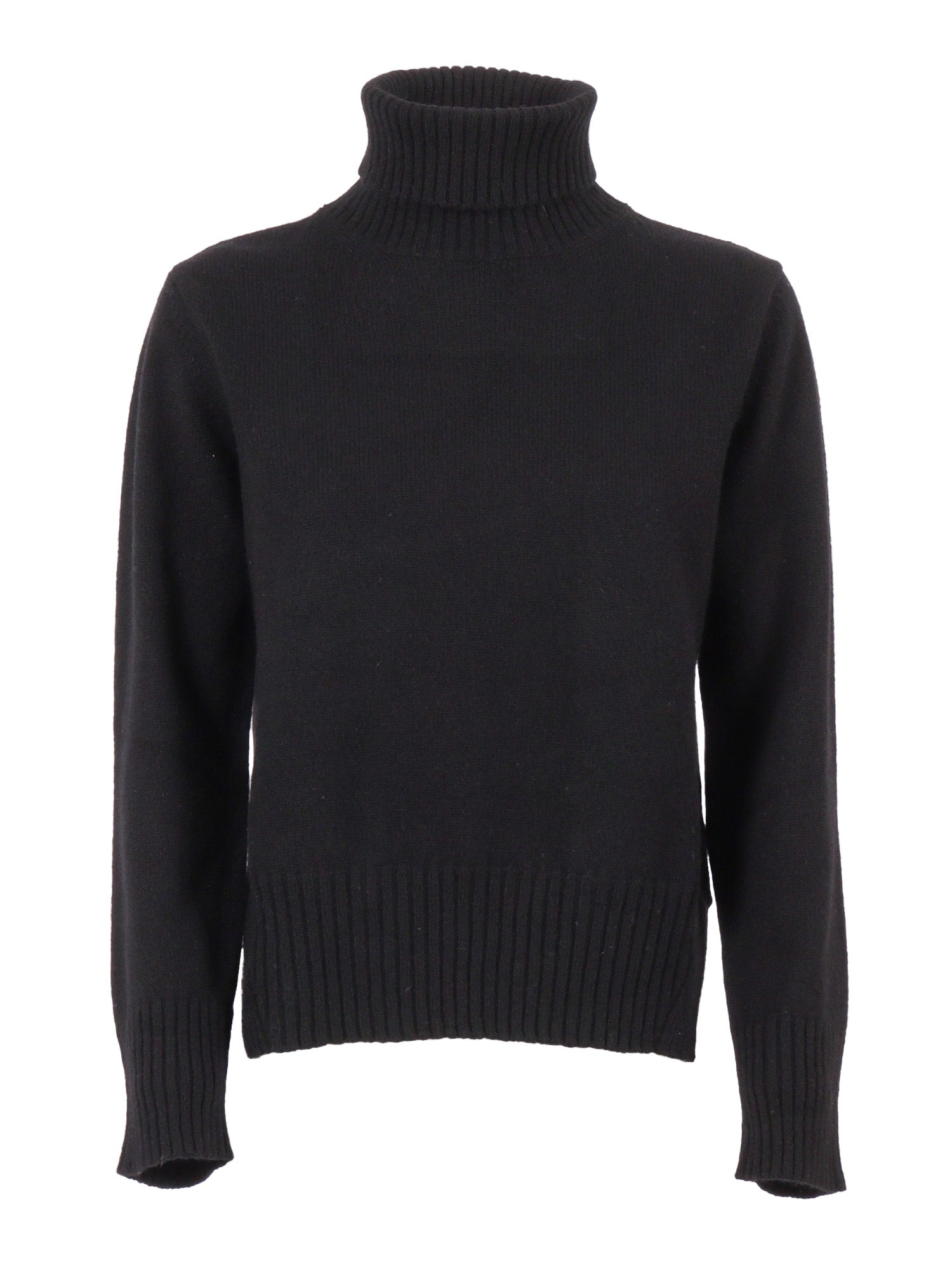 Regular Fit Turtleneck Sweater Black Cashmere Wool