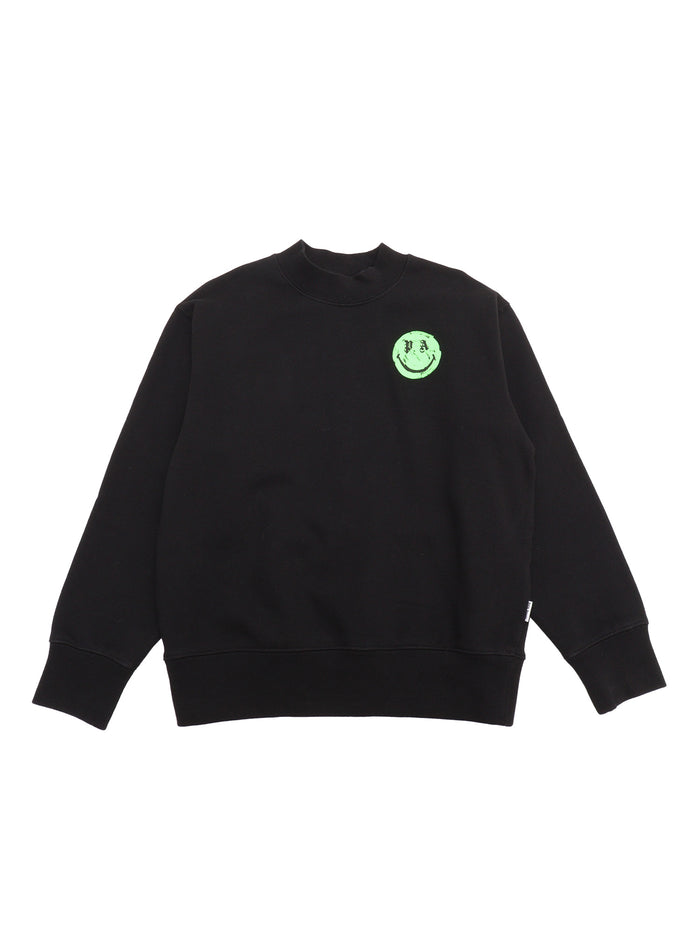 Pa X Smiley Regular Crew Black Green Sweatshirt