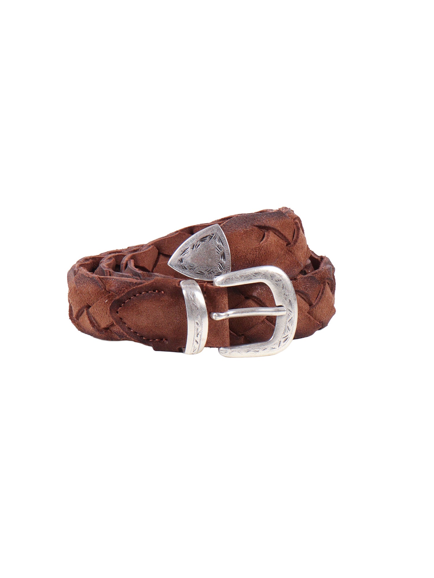 Braided suede belt Brown Leather