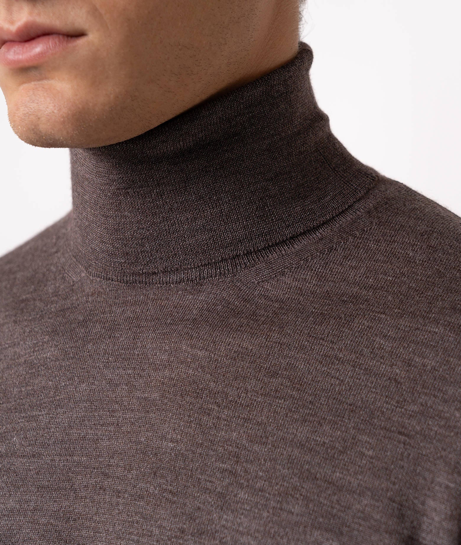 Turtleneck Cashmire And Silk Sweater Salisburgo Beige High Turtle Neck