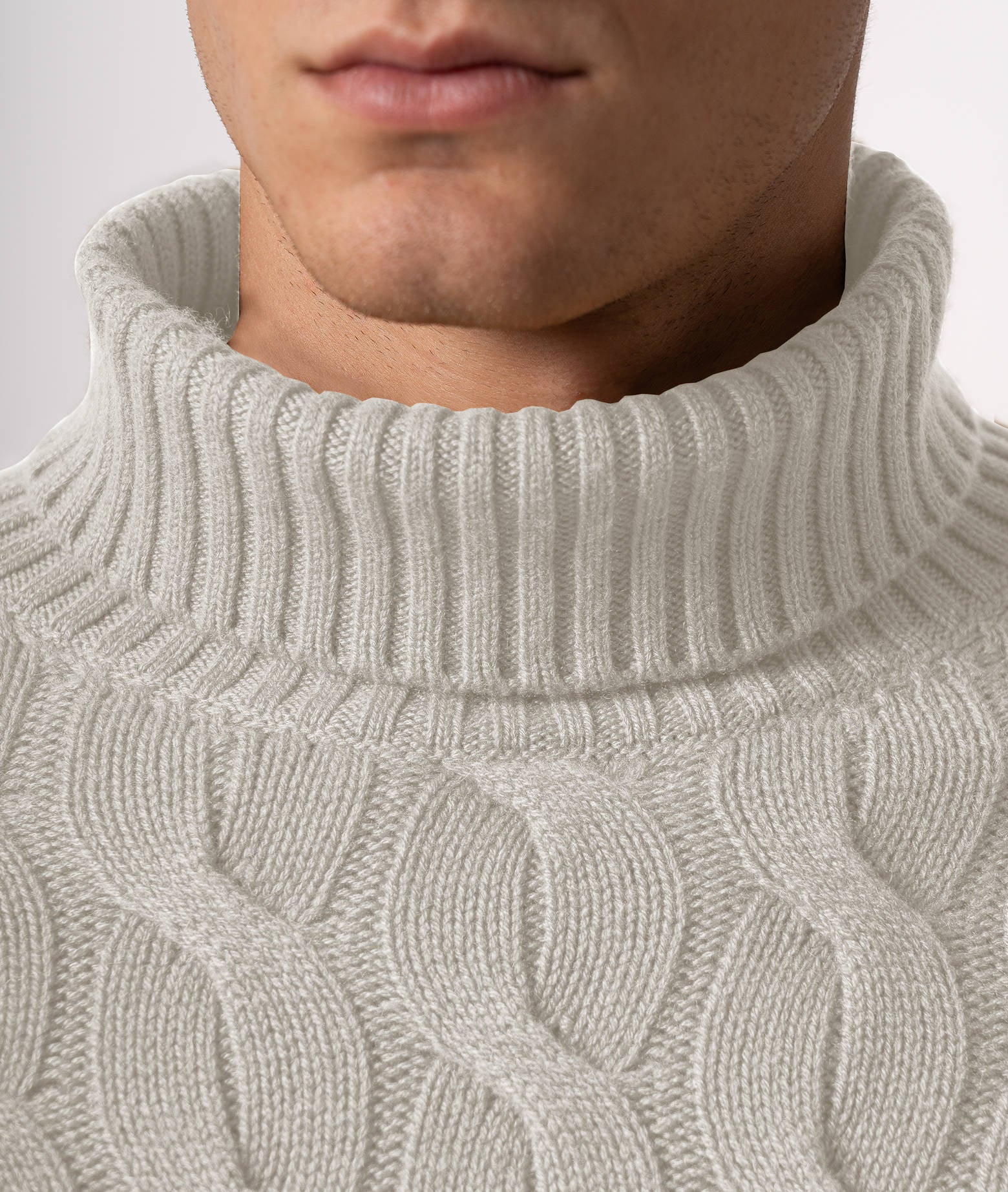 Turtleneck Cashmere Sweater Lapponia Lightgray Maglieria Dis/lav Pesante