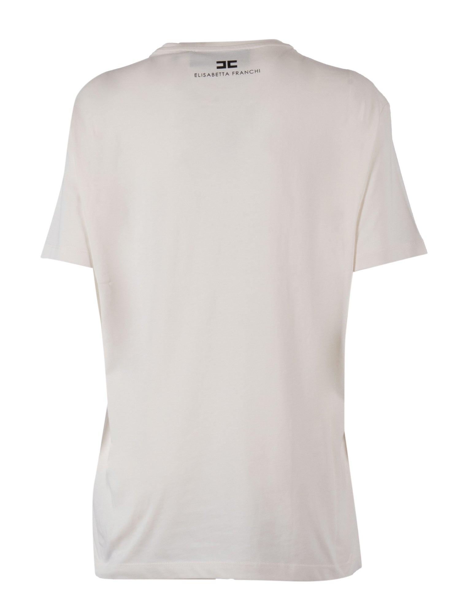 Womens T-Shirt White Cotton Crewneck