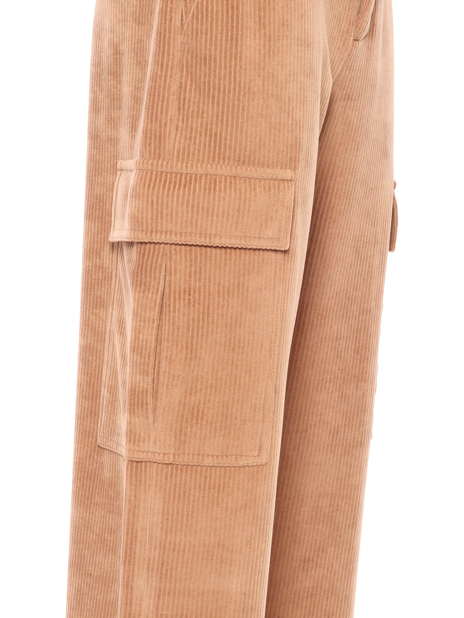 Corduroy Carpenter Pants Brown Cotton Polyester