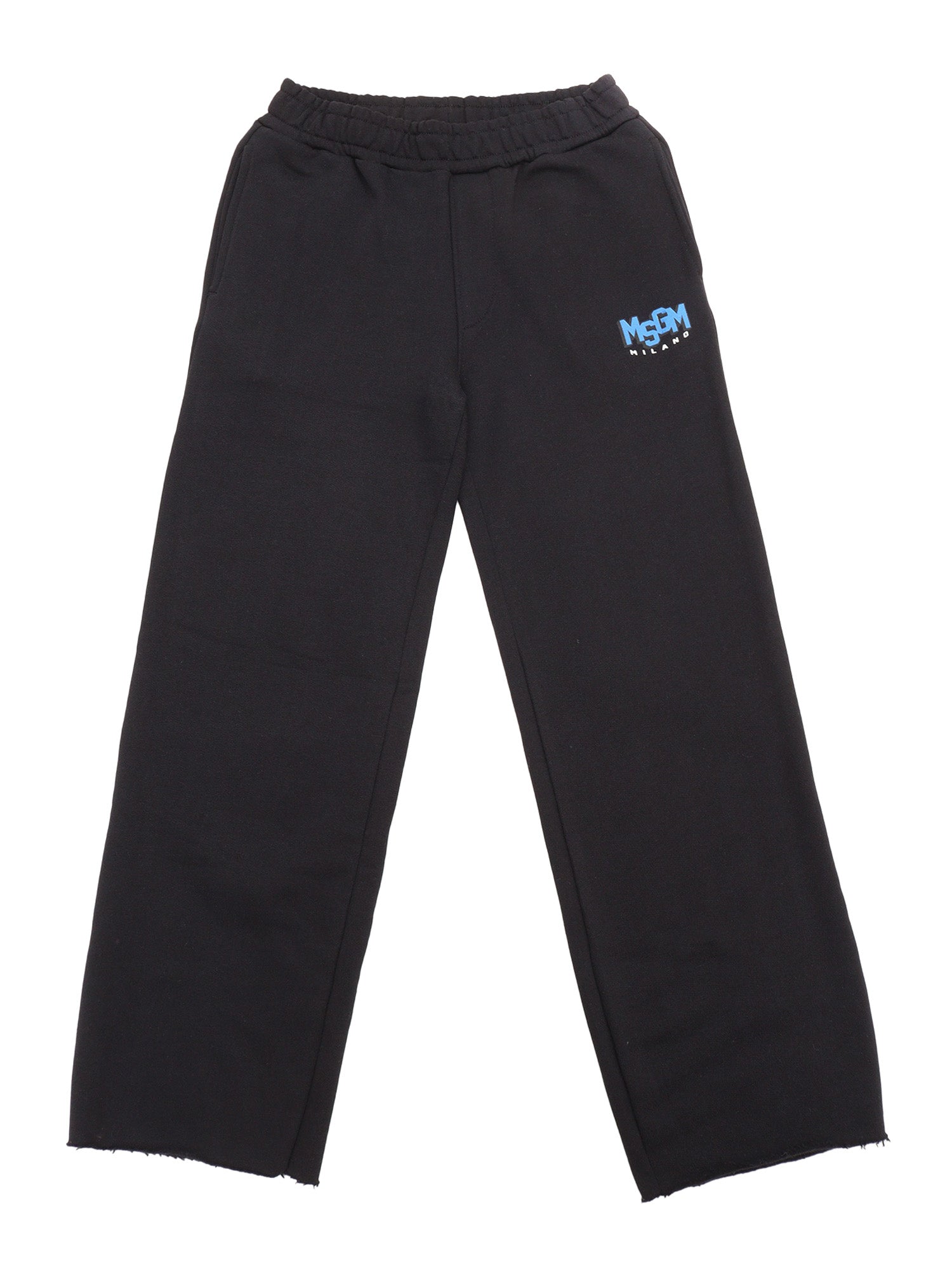 Fleece Pants Boy Nero-Black Cotton Jogging