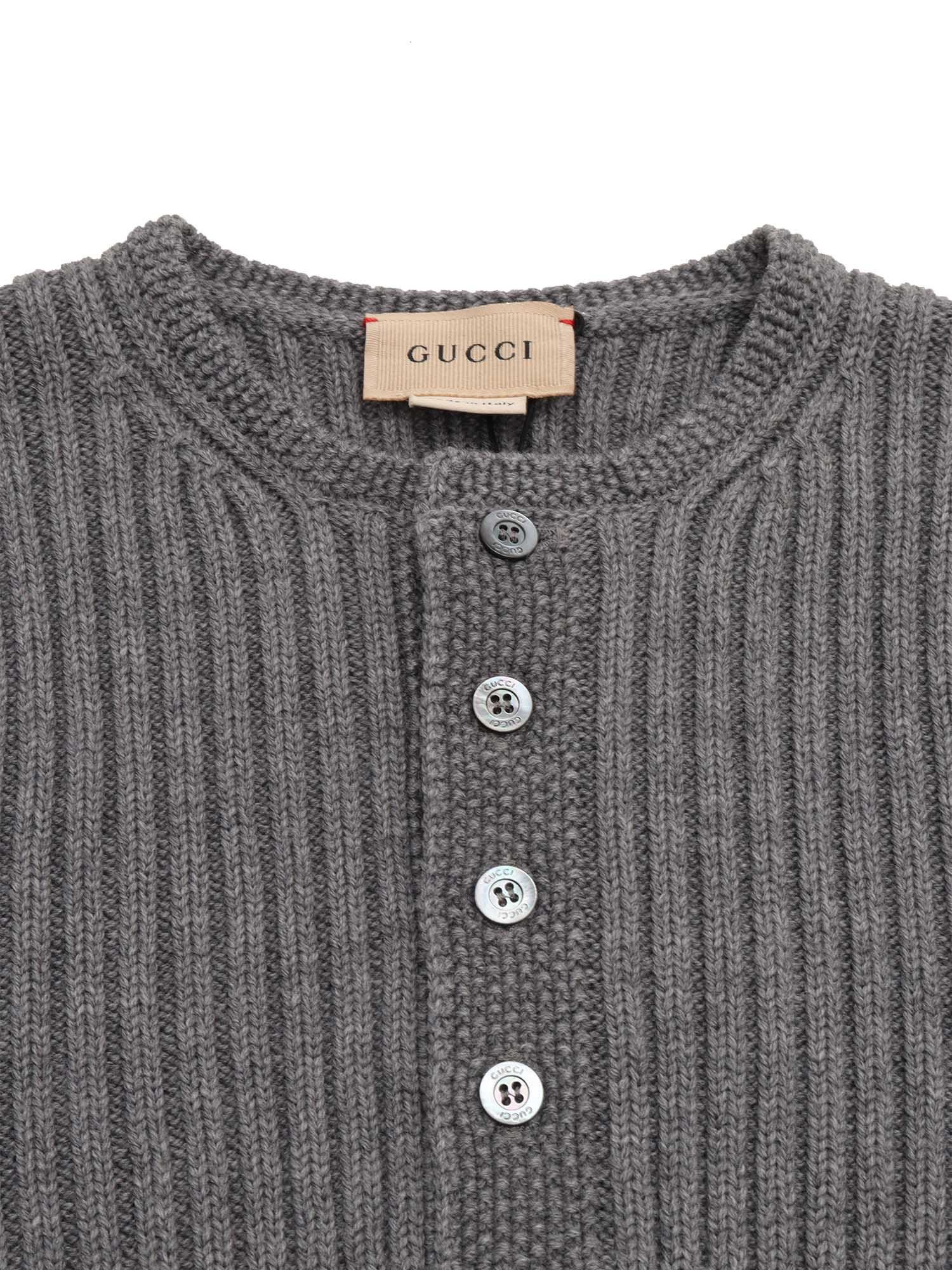 J L-S CREW NECK WO RIB ST Grey Wool Crewneck