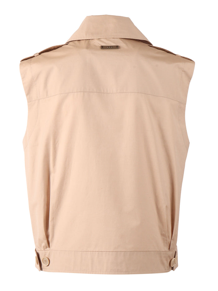 WOMAN WAISTCOAT Beige Cotton Polyester Vest