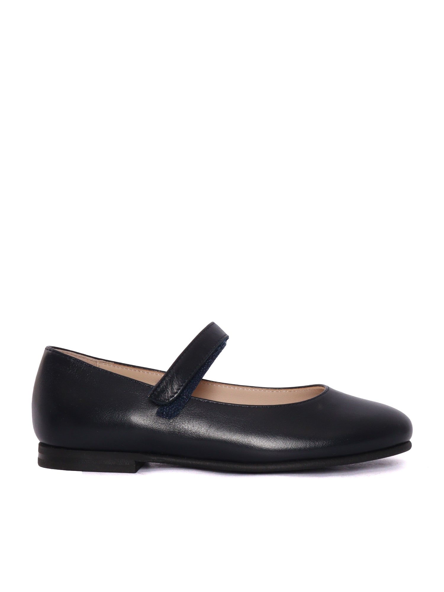 Genuine Leather Mary Jane Ballerinas Black Sole Rubber Flat Shoes