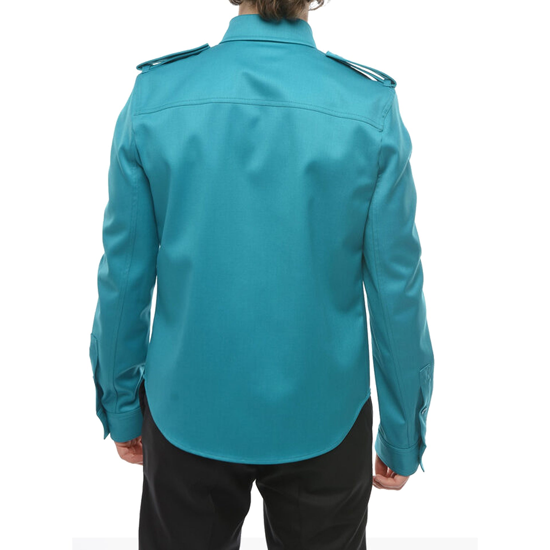 Grain De Poudre Wool Shirt Green Elastane