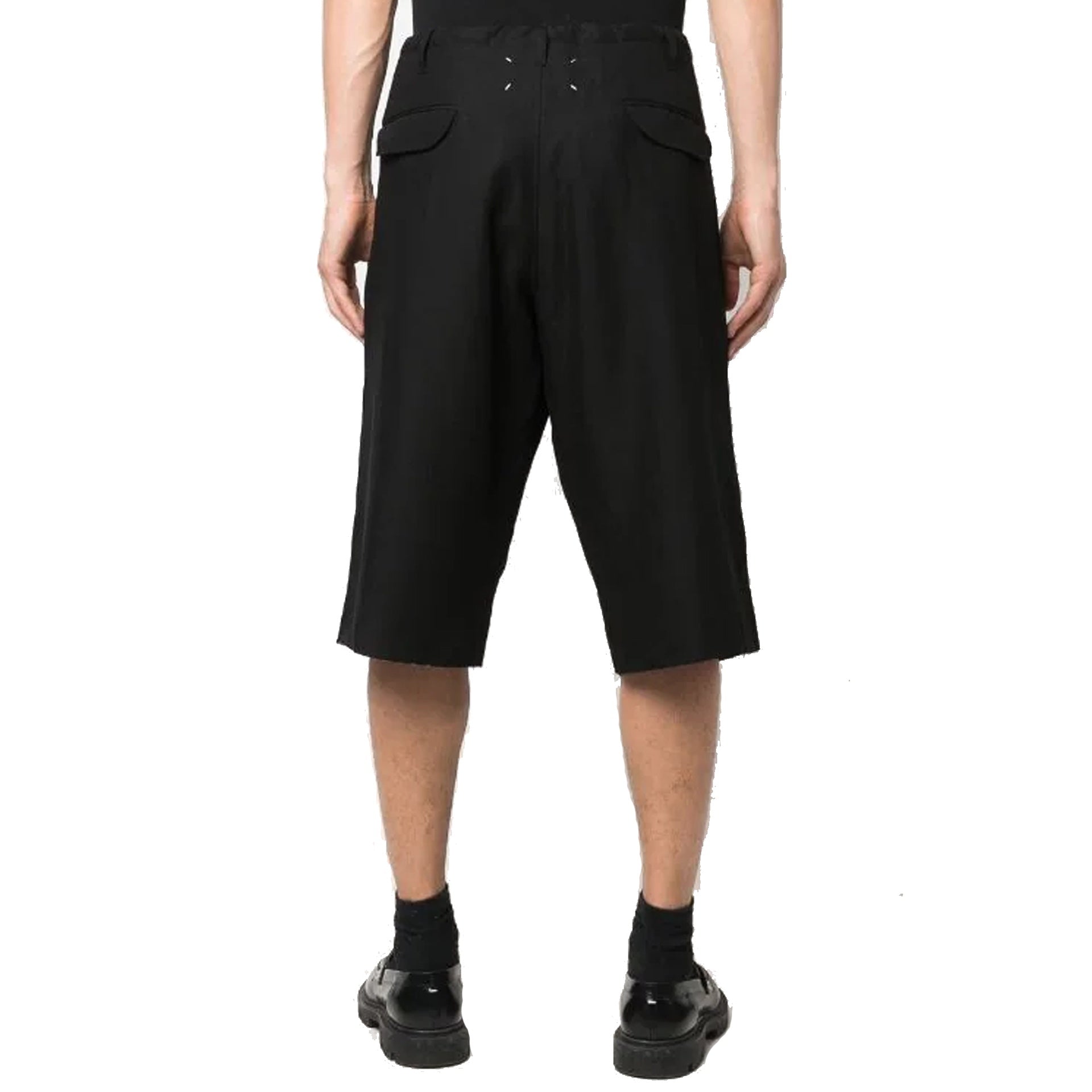Blend Linen Bermuda Shorts Black Viscose