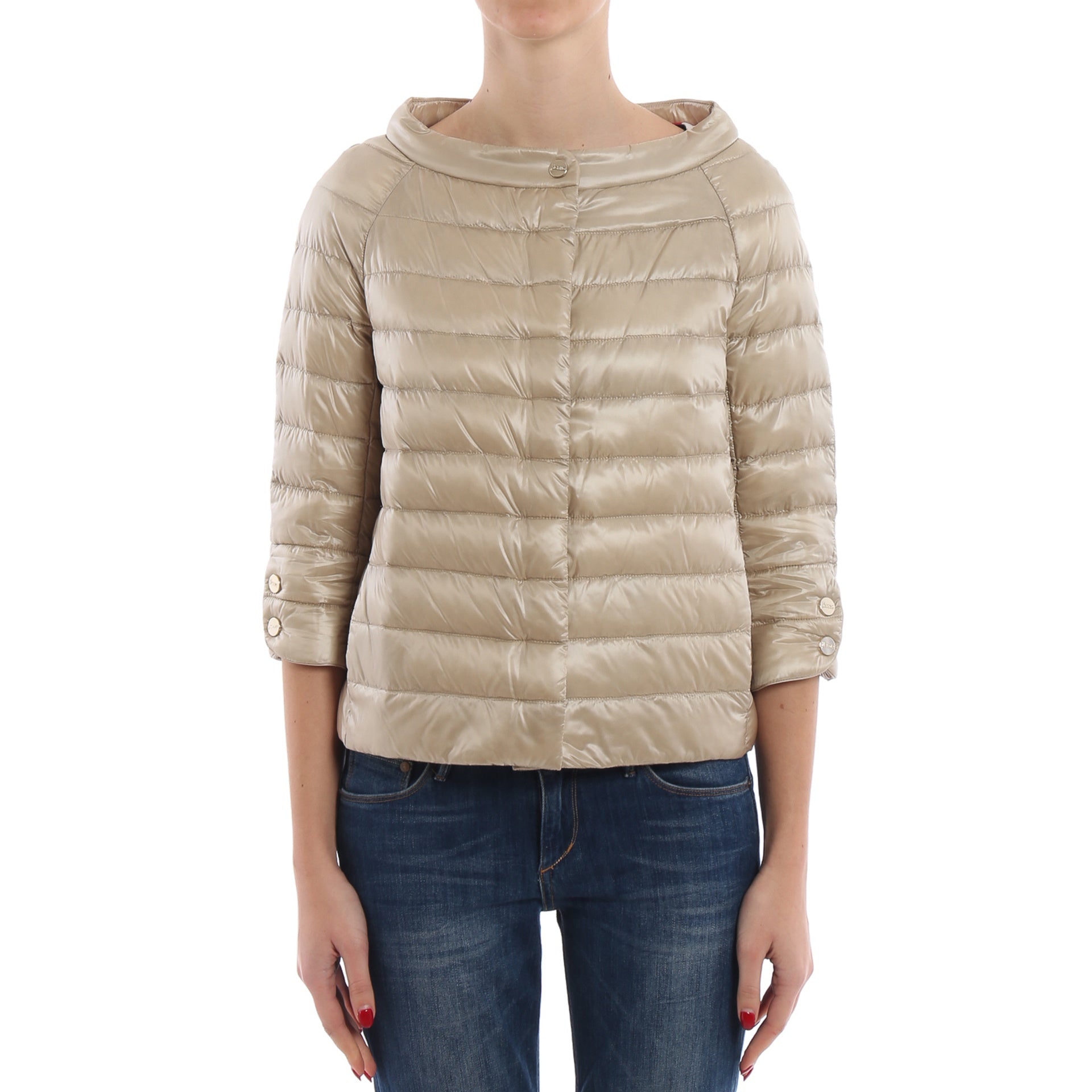 Herno Lightweight Down Jacket Beige Polyamide