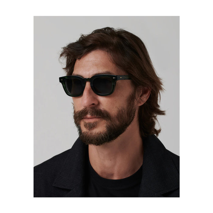 Ahlem Champ de Mars Dark Green Verde Acetate Occhiali Da Sole