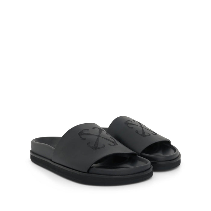 Off White Cloud Arrow Slippers Black Rubber