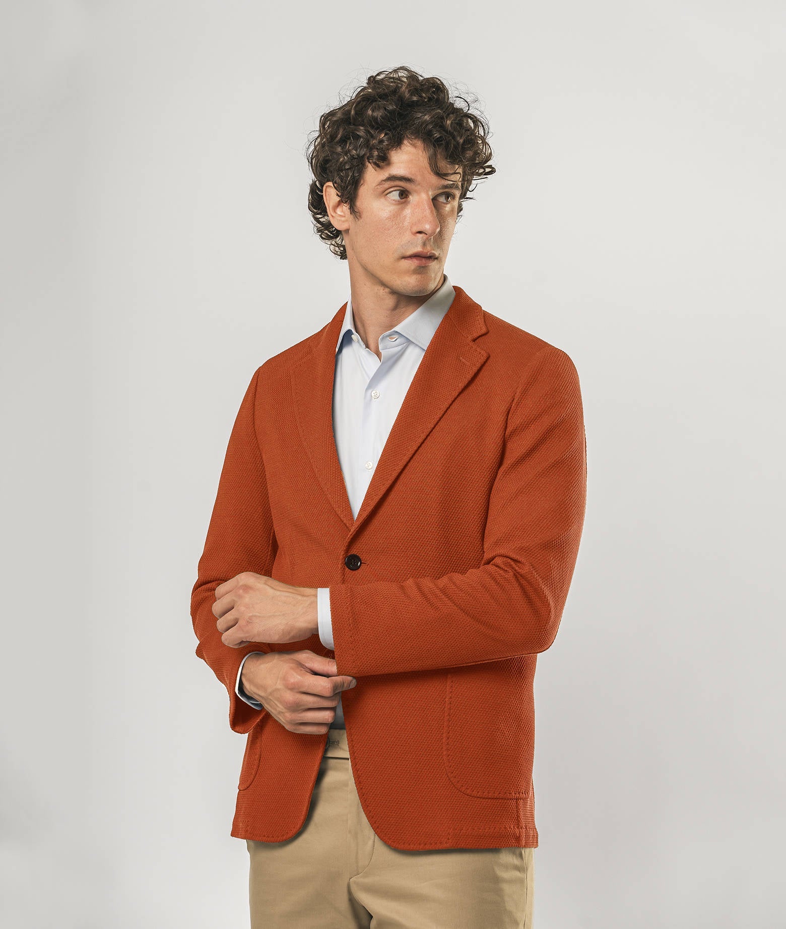 Sporty Cotton Blazer Muscat White Jersey Jacket