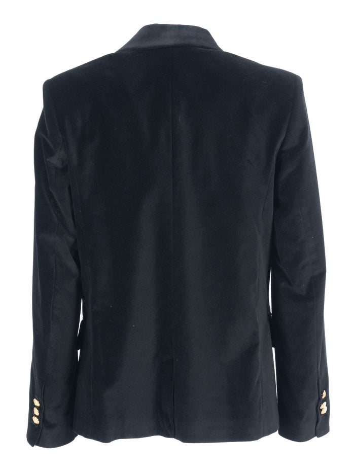 Suit Jacket Black Cotton Lining Viscose