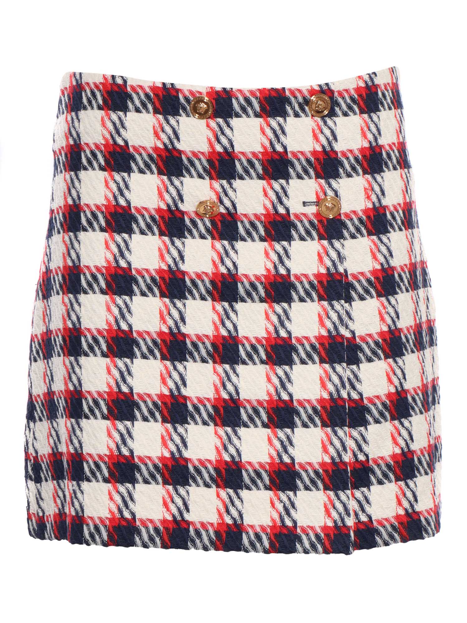 Skirt in tartan tweed White